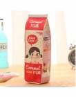 Cartoon butelka mleka szkoła piórnik śliczne etui na długopisy sztuczna skóra pokrowiec Korea piśmienne materiały biurowe szkoln