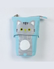 Kreatywny śliczne piórnik kotem na zamek błyskawiczny Kawaii Cartoon ołówki pudełko pióro torba chłopcy dziewczęta szkolne artyk
