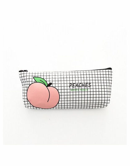 Nowe płótno owoc brzoskwiniowy piórnik piórniki szkolne dla dziewczyna papiernicze artykuły płótno ołówek torba estojo escolar p