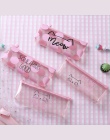 Cute Cat piórniki dla dziewczynek różowe pcv przezroczysty długopis torba szkolne materiały biurowe etui ładny ołówek pudełko ca
