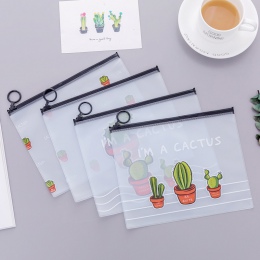 Śliczne kaktus ołówek przypadkach pcv wodoodporne przejrzyste magazyn materiałów piśmienniczych ołówek torby dla dziewczyny biur