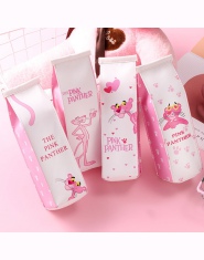 Cartoon różowa pantera butelka mleka piórnik śliczne pióro torba box biurowe etui prezent dla dziewczyn materiały szkolne escola