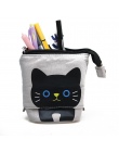 1 sztuk/zestaw 2019 nowe mody śliczne przenośne elastyczne piórnik Zipper Cat ołówek pudełko do przechowywania szkolne prezenty 