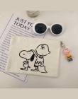 Snoopy pióro torba kosmetyczka Cartoon drukowane płótno torebka śliczna świnia Student Pen torba osobowości torba do przechowywa