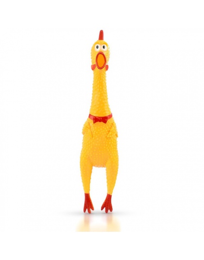 Zwierzęta zabawki dla psów wrzeszczący kurczak wycisnąć zabawka wydająca dźwięki dla psów Super trwałe i śmieszne piskliwy żółty