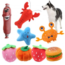 Z polaru piskliwy zabawki dla małych psów śliczne raki kraba typu Pet psy brzmiące zabawki kot ryby Puppy kości piskliwy zabawki