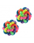 Dog Puppy kot dzwonek dla zwierząt domowych dźwięk Ball Rainbow kolorowe gumowe z tworzywa sztucznego zabawy gry zabawki śmieszn