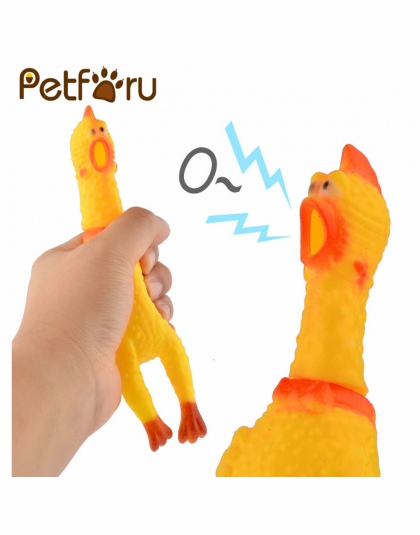 Petforu zabawny pies gadżety nowość żółty gumowy kurczak zabawka dla zwierząt domowych nowość Squawking krzyczeć Shrilling z kur