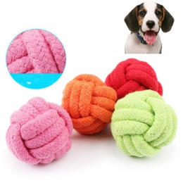 Zwierząt domowych piłka ze sznurka zabawka gryzienie piłka kolorowe piskliwy zabawka zabawka dla psa piłka