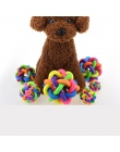 Śliczne zabawki dla psów interaktywne zwierzęta domowe są psia zabawka piłka zabawka dla kota z mały dzwon Rainbow psy zabawki z