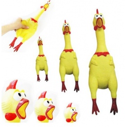 Gorąca sprzedaż tanie 3 rozmiary żółte gumowe wrzeszczący kurczak dla zwierząt domowych na zmniejszenie stresu Prank zabawki pis