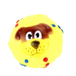 Śmieszne zwierzęta psia zabawka piłka pies twarz dźwięk piszczące zabawki miękkie gumowe Chew dźwięk zabawki do gry w piłkę