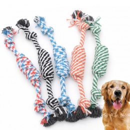 24 cm pies zabawki węzeł liny bawełniane Pet Puppy Chew zabawki Funny Pet Dog Toy brań węzeł zęba trzonowego czyszczenia narzędz