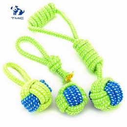Artykuły dla zwierząt zabawki dla psów psów Chew zęby czyste na świeżym powietrzu szkolenia zabawy grając zielony piłka ze sznur