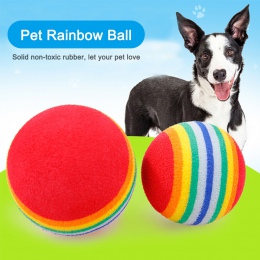 Średnica 3.5 CM zabawka dla zwierząt domowych dla dzieci pies kot zabawki Rainbow kolorowe piłki do gry dla zwierząt domowych pr