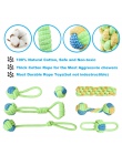 7 paczka Chew bawełna zabawka z liny dla psa dla psów na zewnątrz zęby czyste pies piłka zabawki sznurowe dla średnich i małych 