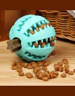 Zabawki dla zwierząt domowych interaktywne z naturalnej gumy piłka kot Puppy Chew Toy dozownik żywności piłka zgryz odporny na c