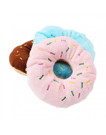 1 PC Funny Pet Dog Chew rzuć zabawki słodkie pączki Puppy kot piszczałka piszcząca zabawka pluszowa zabawki dźwiękowe 11 cm