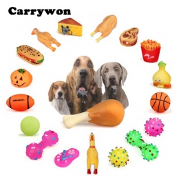 CARRYWON Pet Dog Cat Chew Zabawki Anti Bite Piszczałka Piskliwy Plush Dźwięk Śliczne Ball Noga Kurczaka Wzory Puppy Szczotka Do 