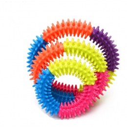Nowa miękka guma do żucia zabawka dla zwierząt domowych gumowe Thorn pierścień koło odporne na zgryz do czyszczenia zębów zabawk