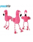 Pawstrip 35*15 cm Flamingo zabawki dla psów liny pleciony Puppy Chew zabawki odporne na zgryz psa piszcząca zabawka zabawki dla 