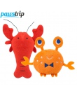 Pawstrip 1 pc miękkie pluszowe zabawki dla psów Cartoon Lobster Crab pies piszczące zabawki interaktywne Pet Puppy zabawki dla m