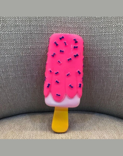 LumiParty śmieszne interaktywne żuć piskliwy guma różowy Popsicle w kształcie zabawka dla kota szczeniak dziecko psów lody zgryz
