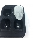 Hifuar taca na kostki lodu budyń formy 3D czaszka formy silikonowe 4-Cavity DIY ekspres do lodu użytku domowego fajne whiskey wi