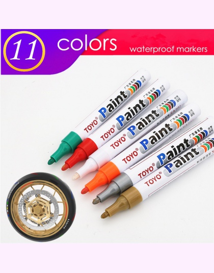 1 sztuk kolorowe marker wodoodporny trwały biały markery bieżnika opony gumowe farba do tkanin metalowe stale borykają się z toy