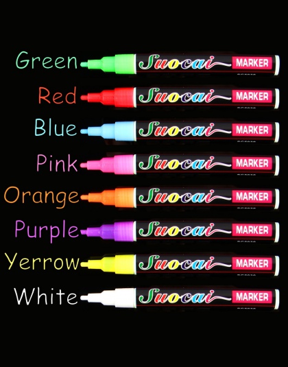 8 kolory wyróżnienia 3mm 6mm fluorescencyjne ciecz marker kredowy do szkoły sztuki malarstwo prezent biurowe