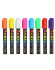 8 kolorów/pudełko wymazywalnej ukośne zakreślacz zestaw 6mm płynna kreda fluorescencyjny Neon Marker LED okno tekturowe długopis