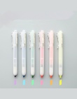 6 sztuk Knock typu kolor zakreślacz zestaw fluorescencyjne pisaki nietoksyczny stacjonarne akcesoria biurowe artykuły szkolne A6