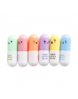 6 kolory śliczne Kawaii Rainbow pigułki zakreślacz do szkoły japoński koreański artykuły papiernicze materiały