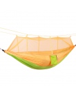 1-2 osób przenośny odkryty Camping hamak z moskitiera o wysokiej wytrzymałości tkanina na spadochron wiszące łóżko polowanie do 