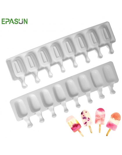 Epson 8 siatki lody formy silikonowe ekspres do z Popsicle Candy Bar formularz BPA za darmo lodu Pop Lolly tacy formy kostki lod