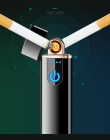 Nowy cienki zapalniczka ładowana na USB ekran dotykowy elektroniczne zapalniczki mały akumulator zapalniczka elektryczna wiatros
