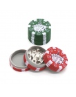 3 warstwy Poker Chip styl zioło ziołowy młynek do tytoniu szlifierki chwastów akcesoria gadżet czerwony/zielony/czarny
