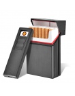 Nowy 20-pack metalowa papierośnica USB-opłata w wysokości elektronicznych zapalniczki kreatywny papierośnica lufka