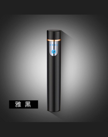 2018 nowy Mini Zapalniczka z USB ekran dotykowy elektryczny zapalniczki do papierosów cienka wiatroszczelna metalu akumulator za