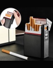 Kieszeń cygaro papierośnica Box z bezpłomieniowa zapalniczka elektroniczna wiatroszczelna cewki zapalniczki 20 sztuk papierosów 