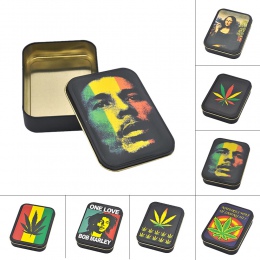 [HORNET] nowy King Size metalowe Reggae Rasta tytoniu rozmiar pudełka (110mm * 80mm) papierośnica z naklejki