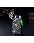 Chiński smok Relief podwójny łuk Zapalniczka z USB plazma wiatroodporna zapalniczka elektryczna w stylu Punk metalowy bezpłomien