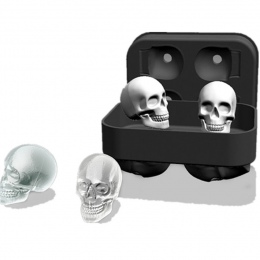 Kreatywny 4 jamy kształt czaszki 3D kostki lodu formy fajny Bar wino na przyjęcie tace silikonowe ekspres do szkielet formularz 