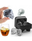 Kreatywny 4 jamy kształt czaszki 3D kostki lodu formy fajny Bar wino na przyjęcie tace silikonowe ekspres do szkielet formularz 