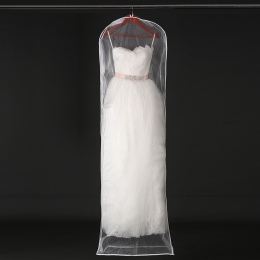 Przezroczysta siateczka przędzy suknia ślubna kurz pokrywa z zamkiem błyskawicznym suknia panny młodej worek do przechowywania o