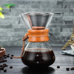 400 ml wlać ponad ekspres do kawy kroplówki zagęścić szklany pojemnik ręcznie ekspresy do kawy ze stali nierdzewnej filtr do dom