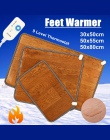 Zima 3 rozmiary skórzane ogrzewanie stóp mata cieplej elektryczne podgrzewane podkładki stóp ocieplacz na nogi termostat biuro w