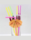 20 sztuk parasol jednorazowe zginalny kolorowe słomki do picia dla Luau strony bary restauracje
