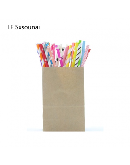 LF Sxsounai 25 sztuk kolor paski papierowe słomki dziewczynka suknia ślubna Party Kids Birthday Party materiały dekoracyjne papi
