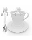 CARRYWON 1 sztuk kawy łyżka łyżeczka do herbaty małe Mini 304 ze stali nierdzewnej złoty kot łyżeczka łyżeczka do deserów długi 
